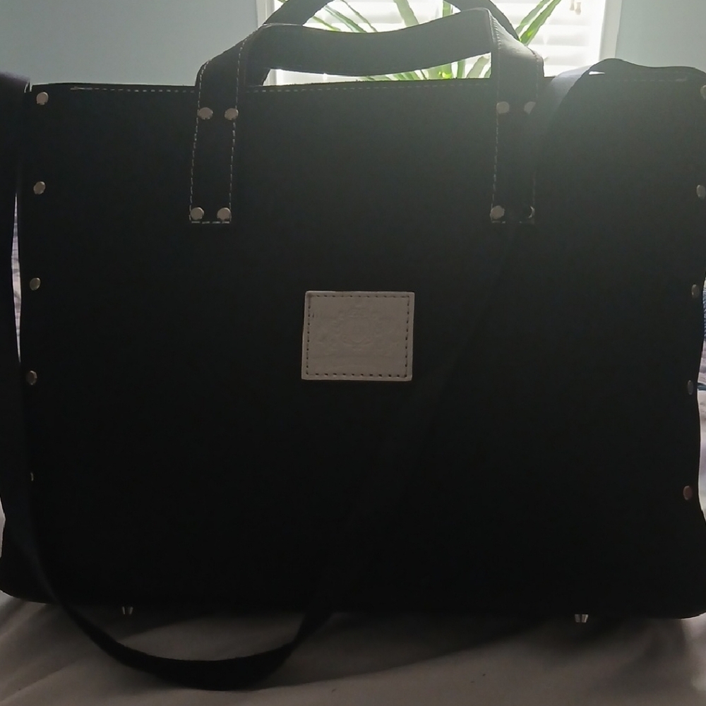 Stylish Handmade Leather Black Women's Briefcase/Laptop Bag